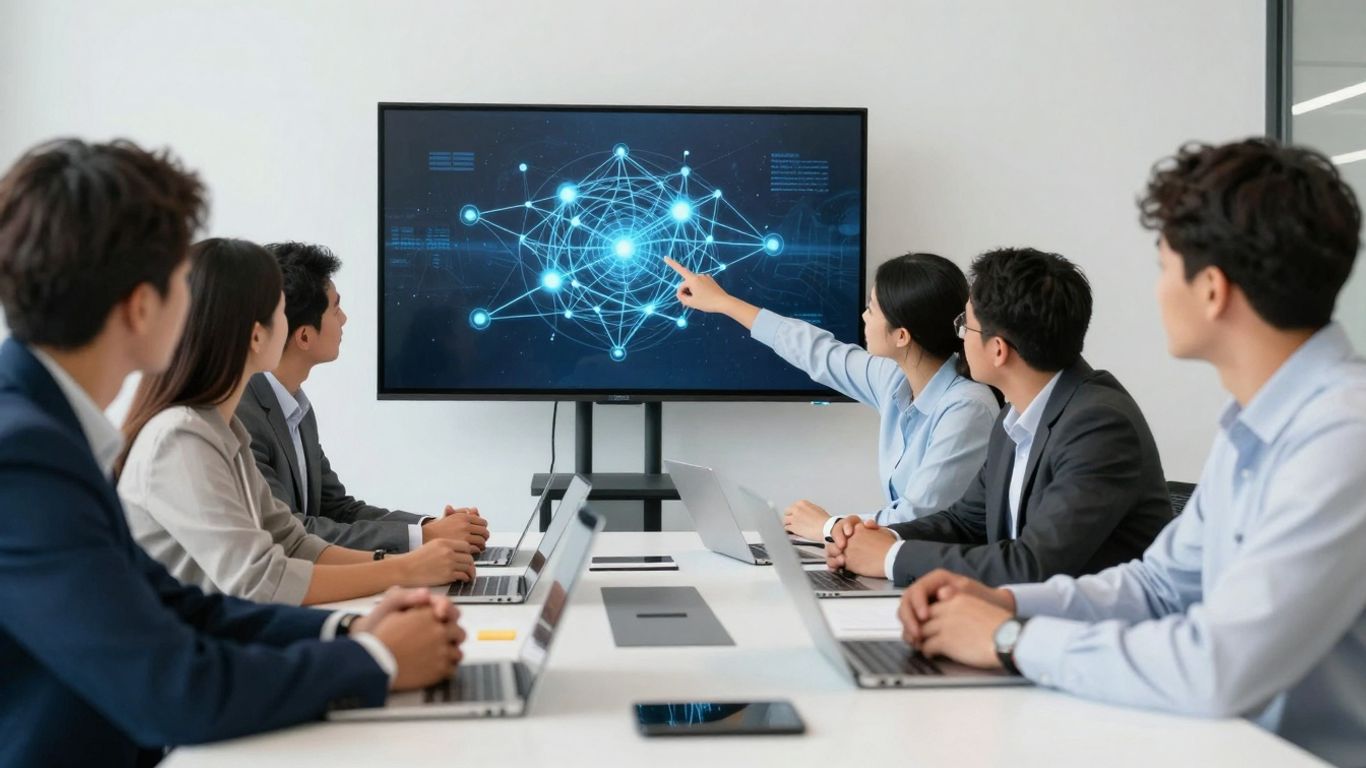 Team collaborating on recruitment strategies for future success.