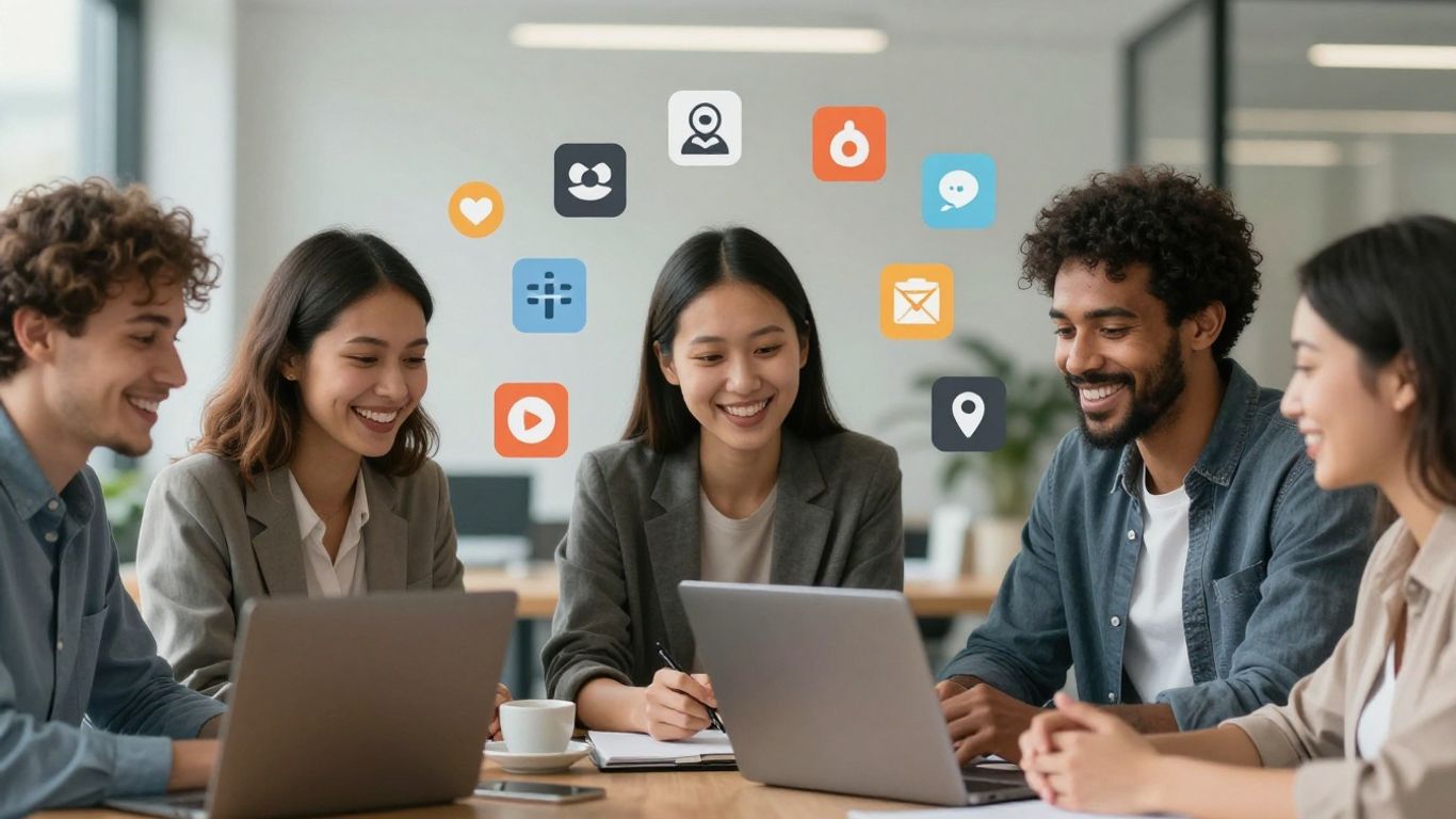 Professionals engaging on a social media platform.