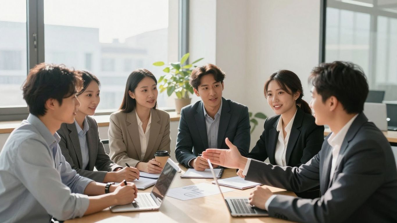 Hiring professionals connecting with potential candidates in an office.
