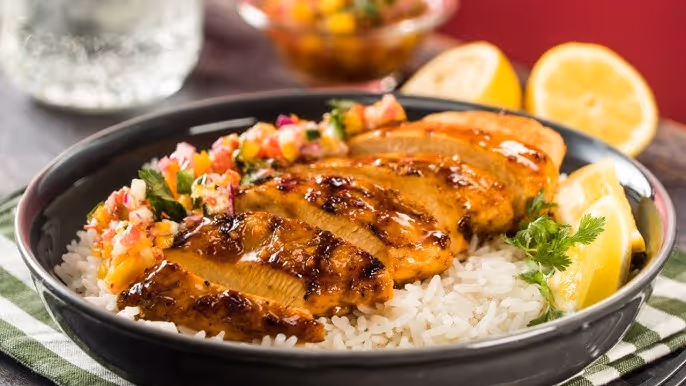Pollo glaseado con miel y chipotle