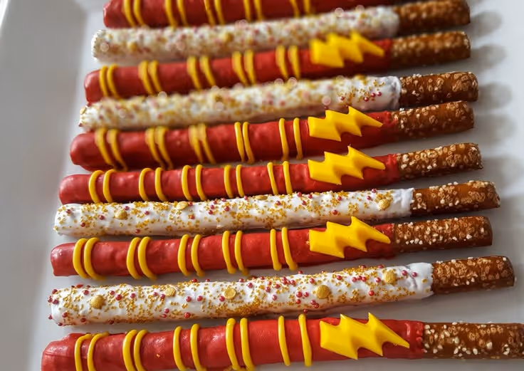 Harry Potter Pretzel Rods for Parties with Lightning Bolt Mold