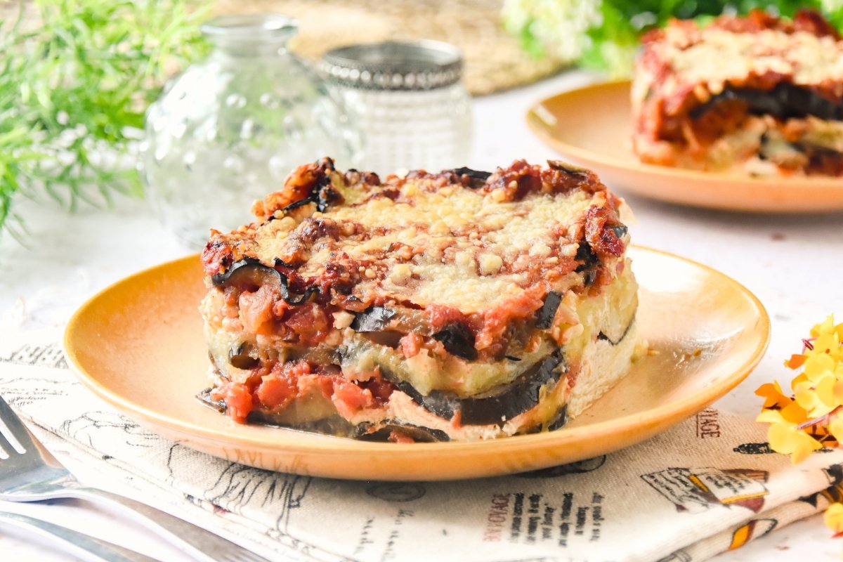 Lasaña de berenjena, un exquisito bocado lleno de sabor
