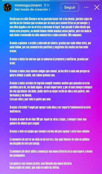 El mensaje de despedida de