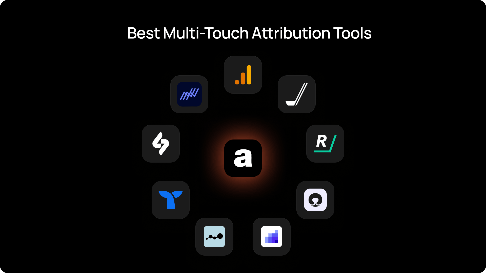 Logos of the 10 best multi-touch attribution tools of 2026, with Admetrics leading the lineup