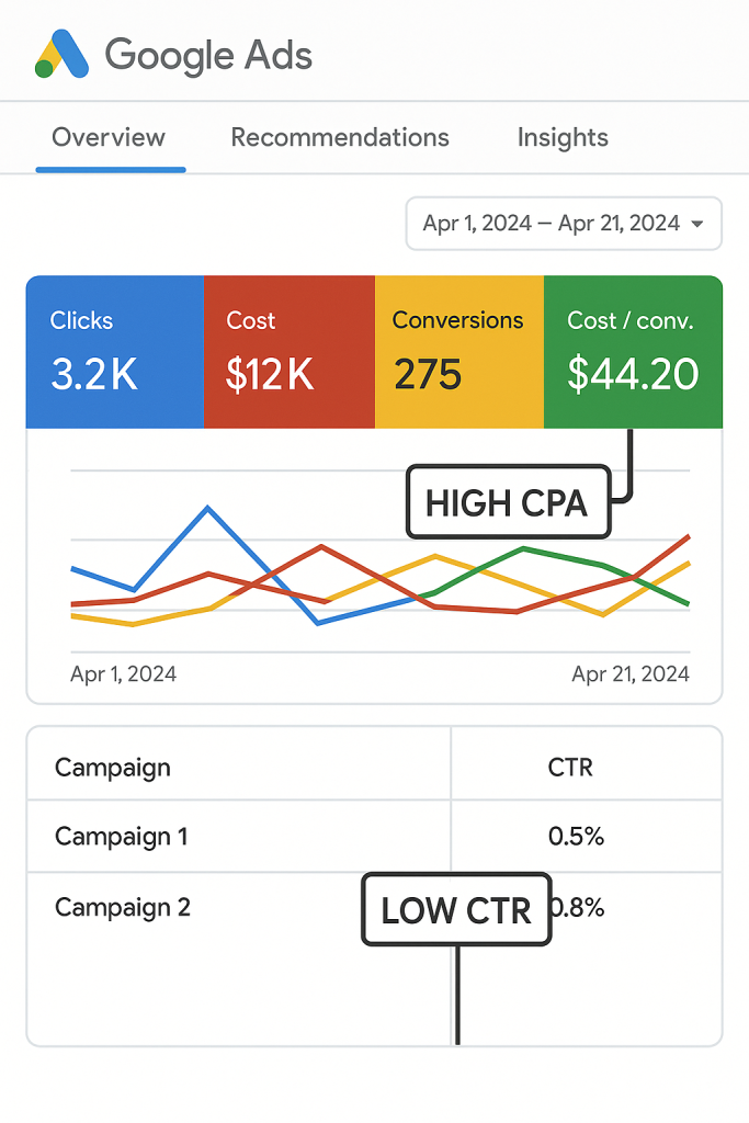 google ads overview CPA and Google Ads Prompts