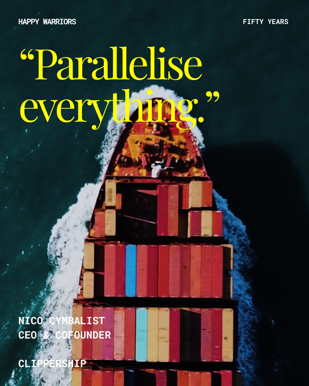 Slide 1: "Parallelise everything."