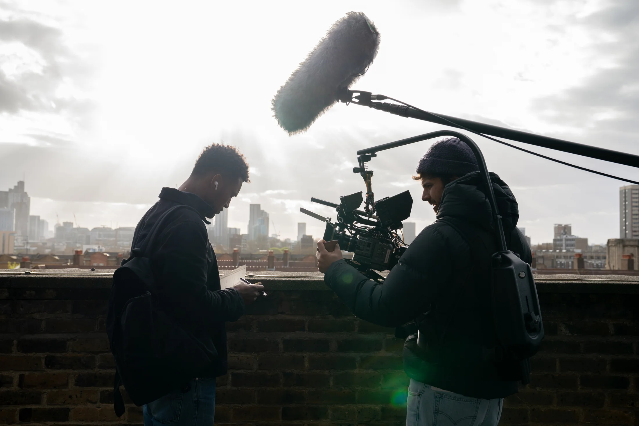 Camera and boom coverage on a rooftop location.