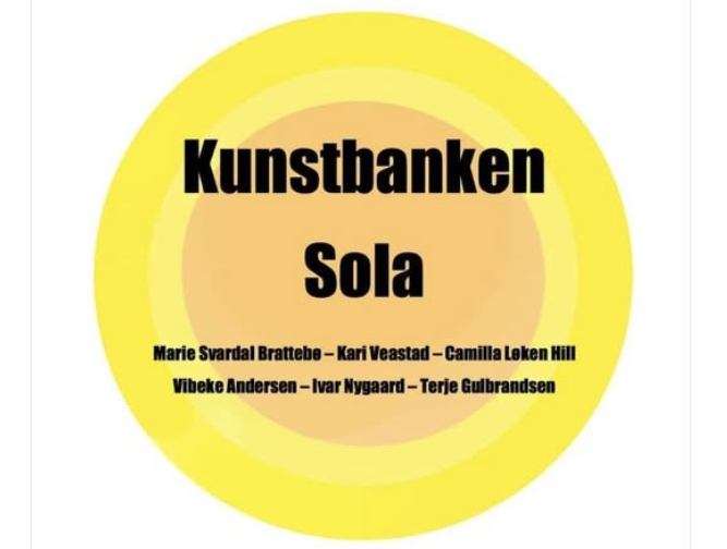 Yellow logo for Kunstbanken Sola