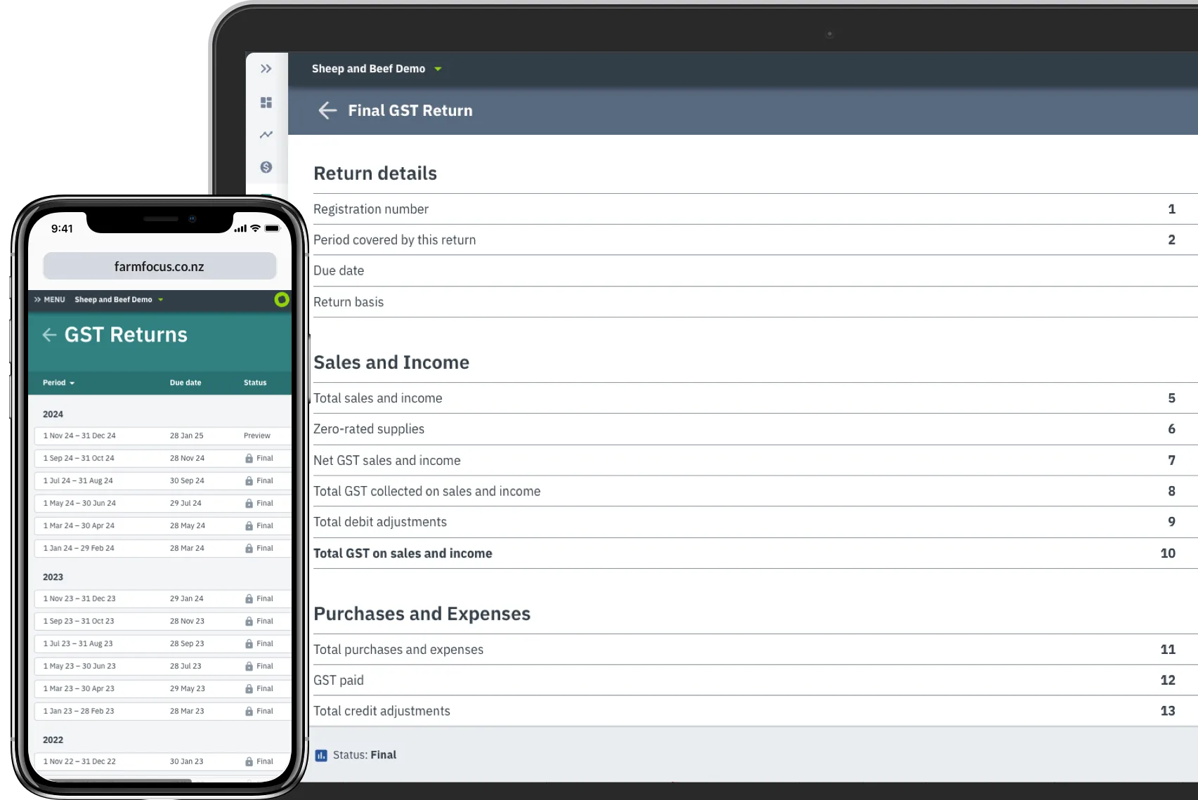 Dashboard mockup