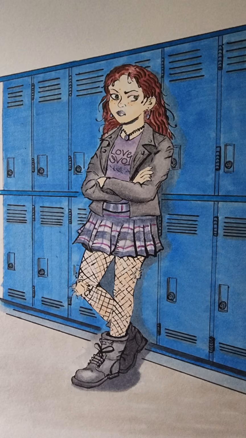 Meile at the lockers