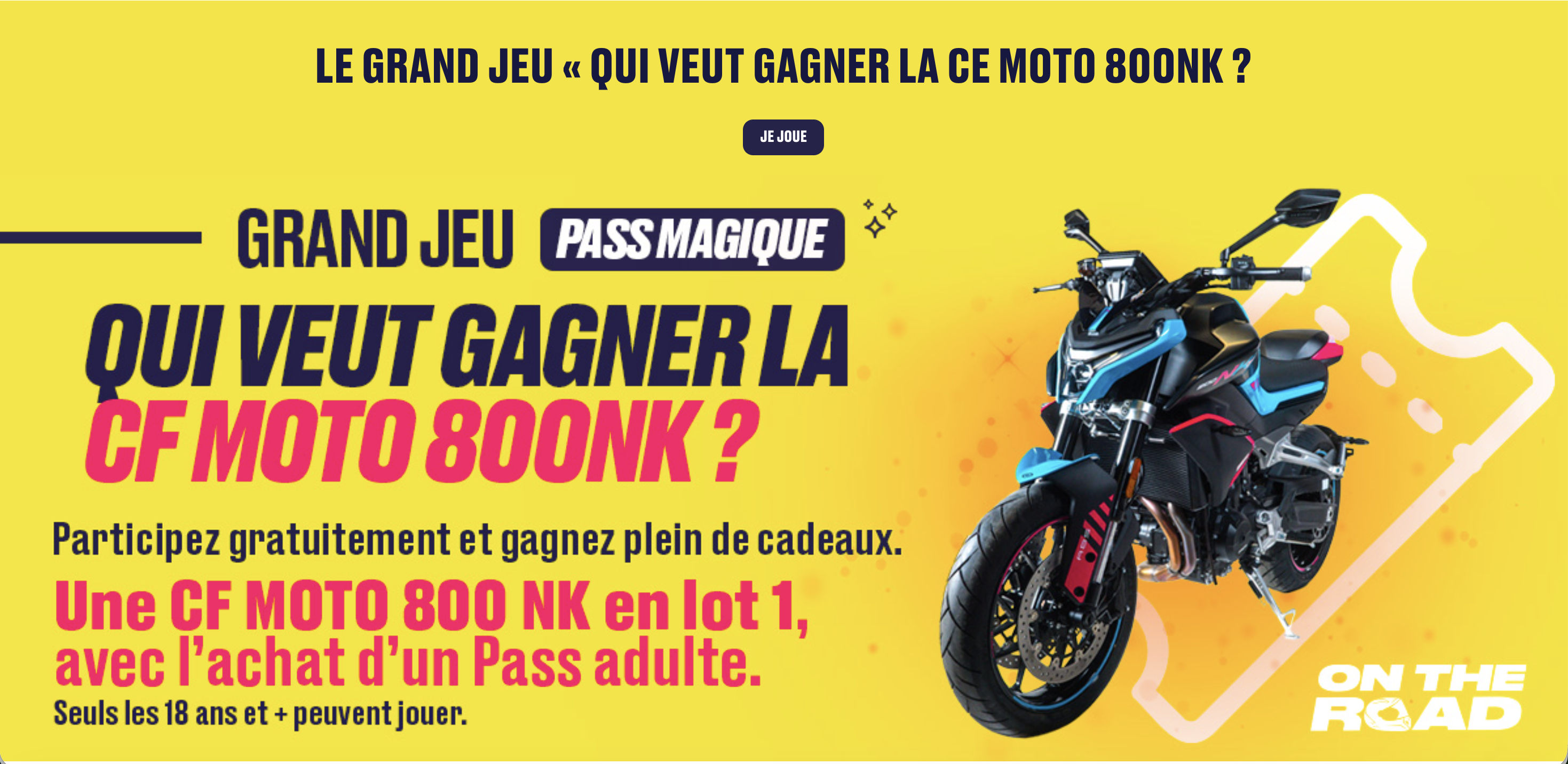 CFMOTO 800NK ADVANCED aux couleurs Aspar Racing à gagner sur ON THE ROAD 2026