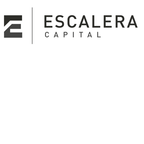 Escalera capital logo on a black background.