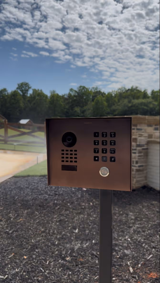 Doorbird video intercom at the opening