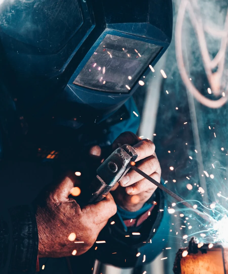 Workers on a modern factory floor