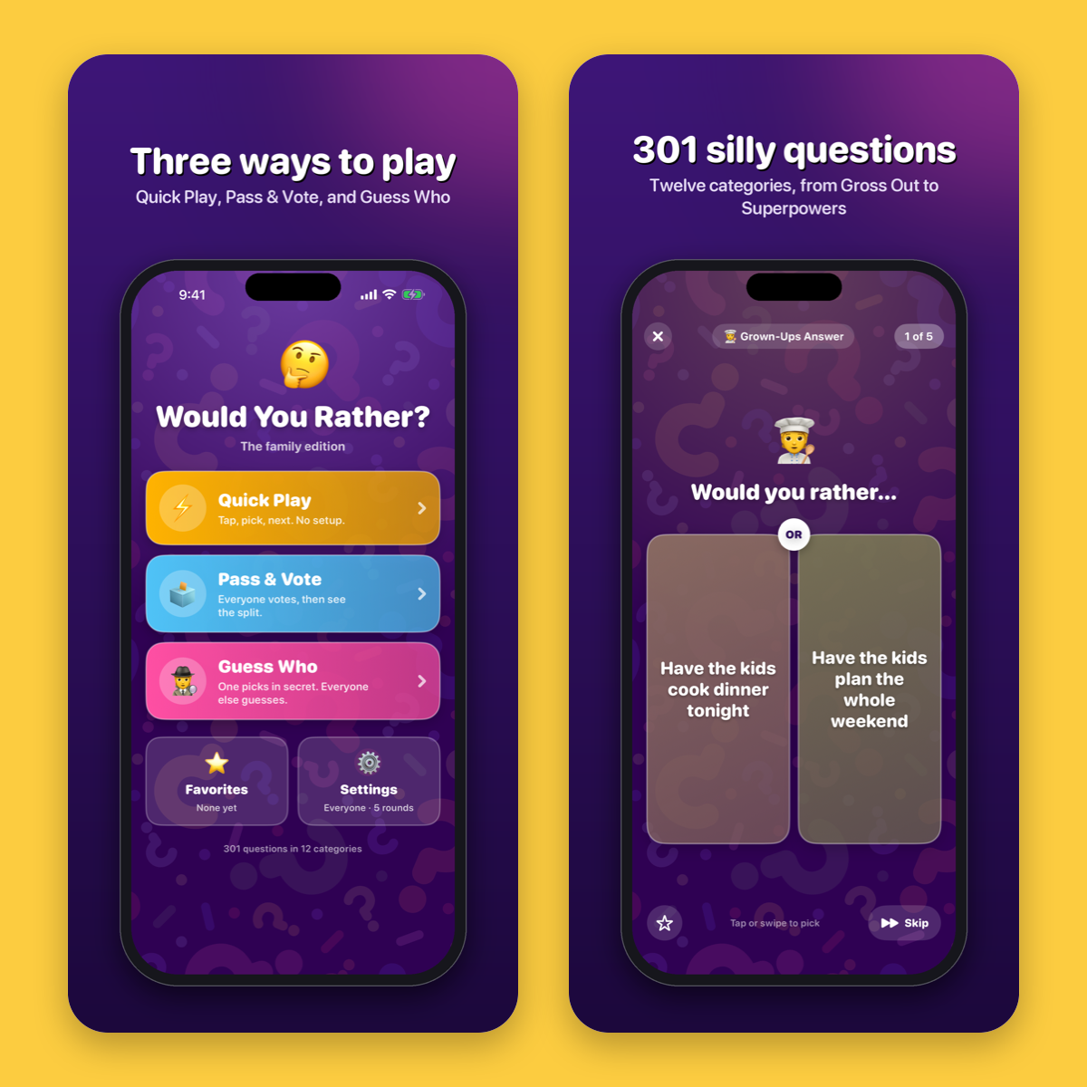 Family Would You Rather app