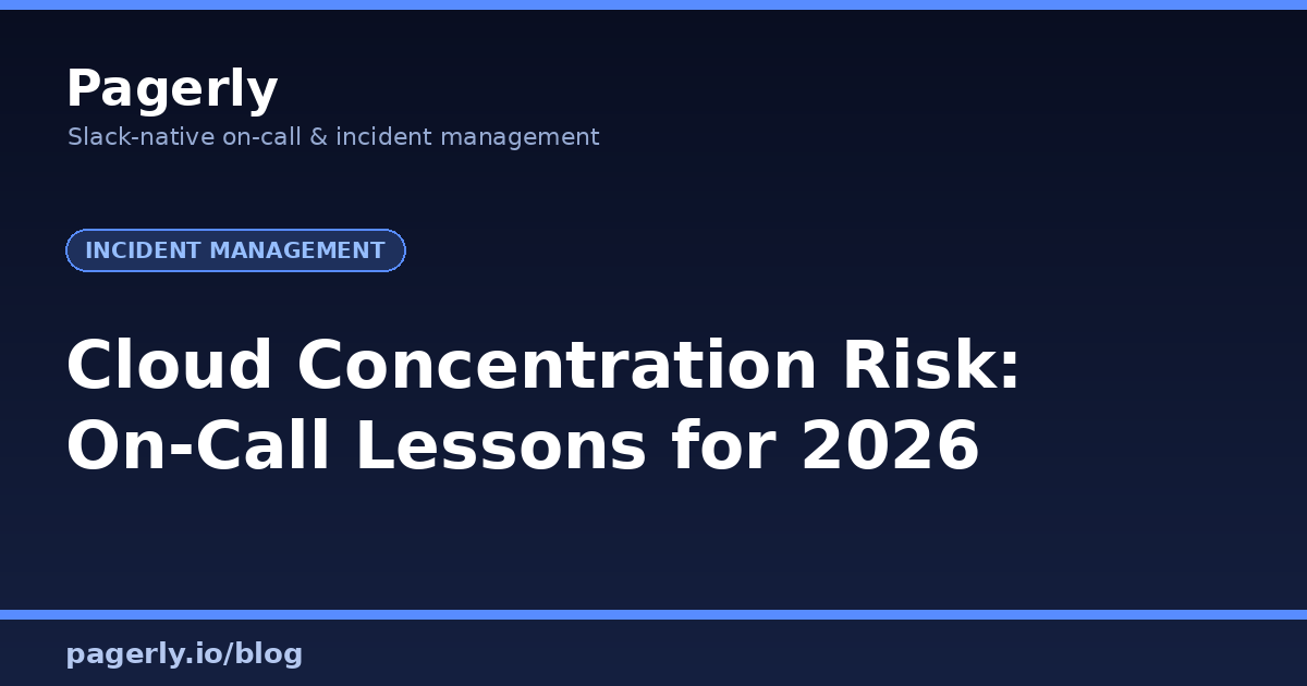Cloud Concentration Risk: On-Call Lessons for 2026