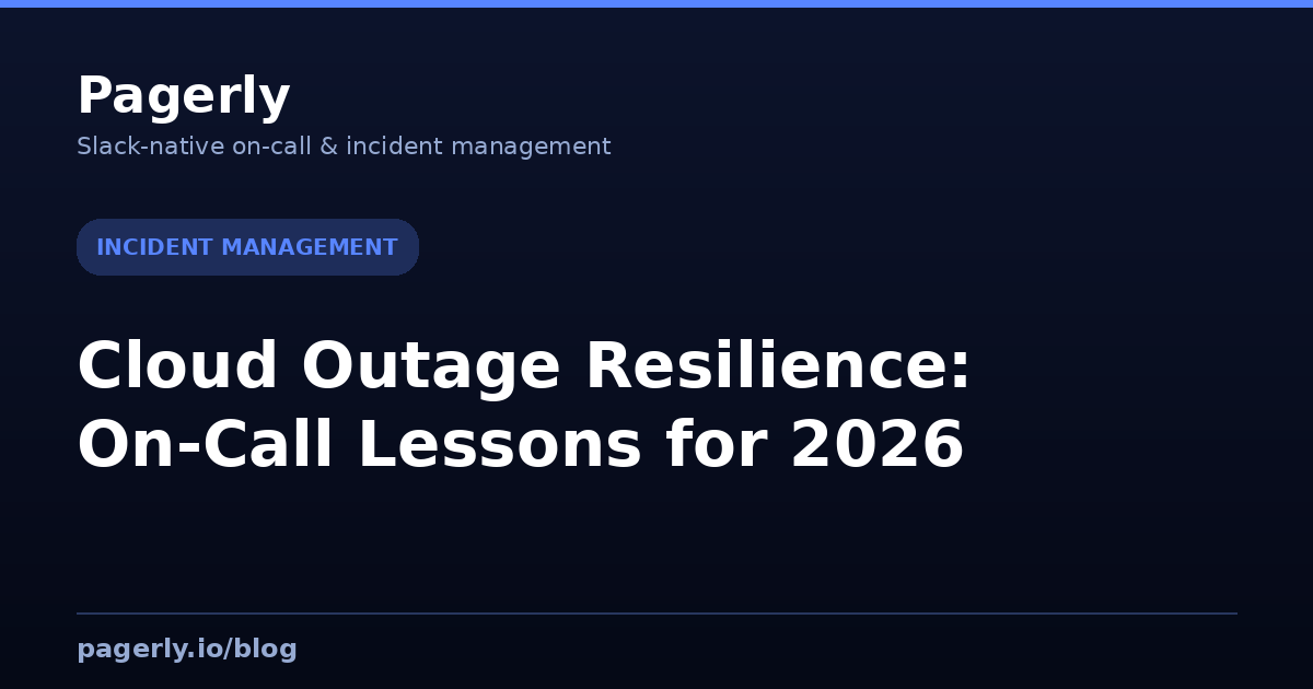 Cloud Outage Resilience: On-Call Lessons for 2026