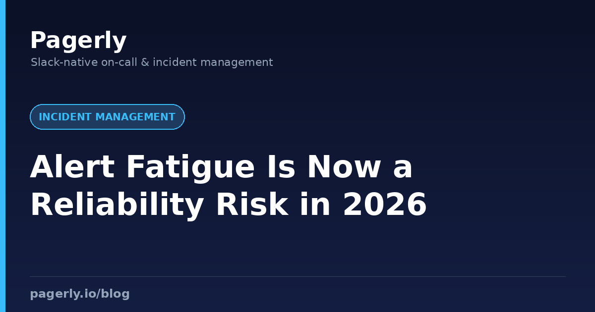 Alert Fatigue Is Now a Reliability Risk in 2026 Alert Fatigue Is Now a Reliability Risk in 2026