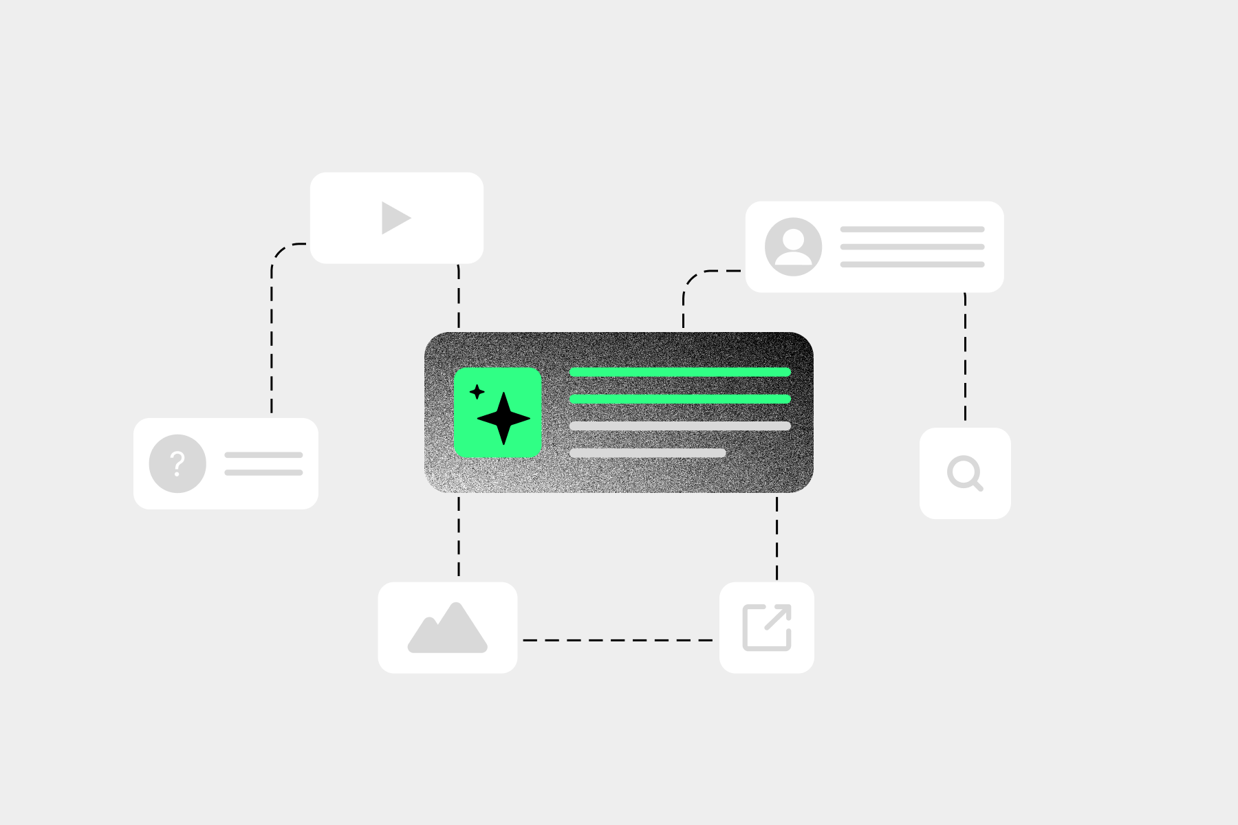 1. Illustration of website content being surfaced and discovered through search.