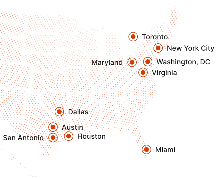 ResQ Services commercial repair coverage map for New York City and the tri-state area.
