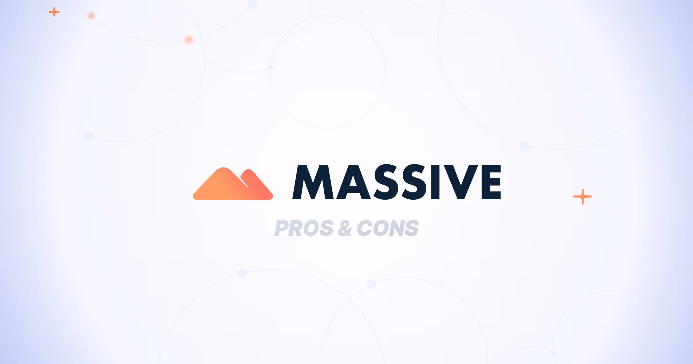 Logotipo da Massive com o texto "Prós e Contras" sobre fundo claro com gradiente.
