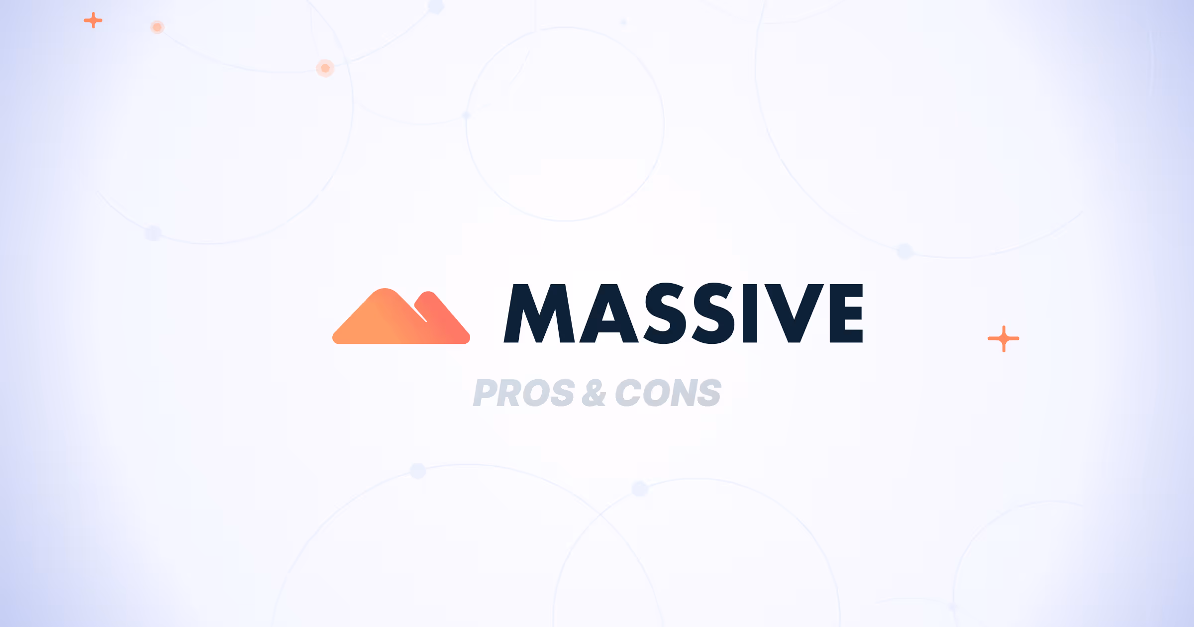 Massive logo with caption "Pros & Cons" on light blue background