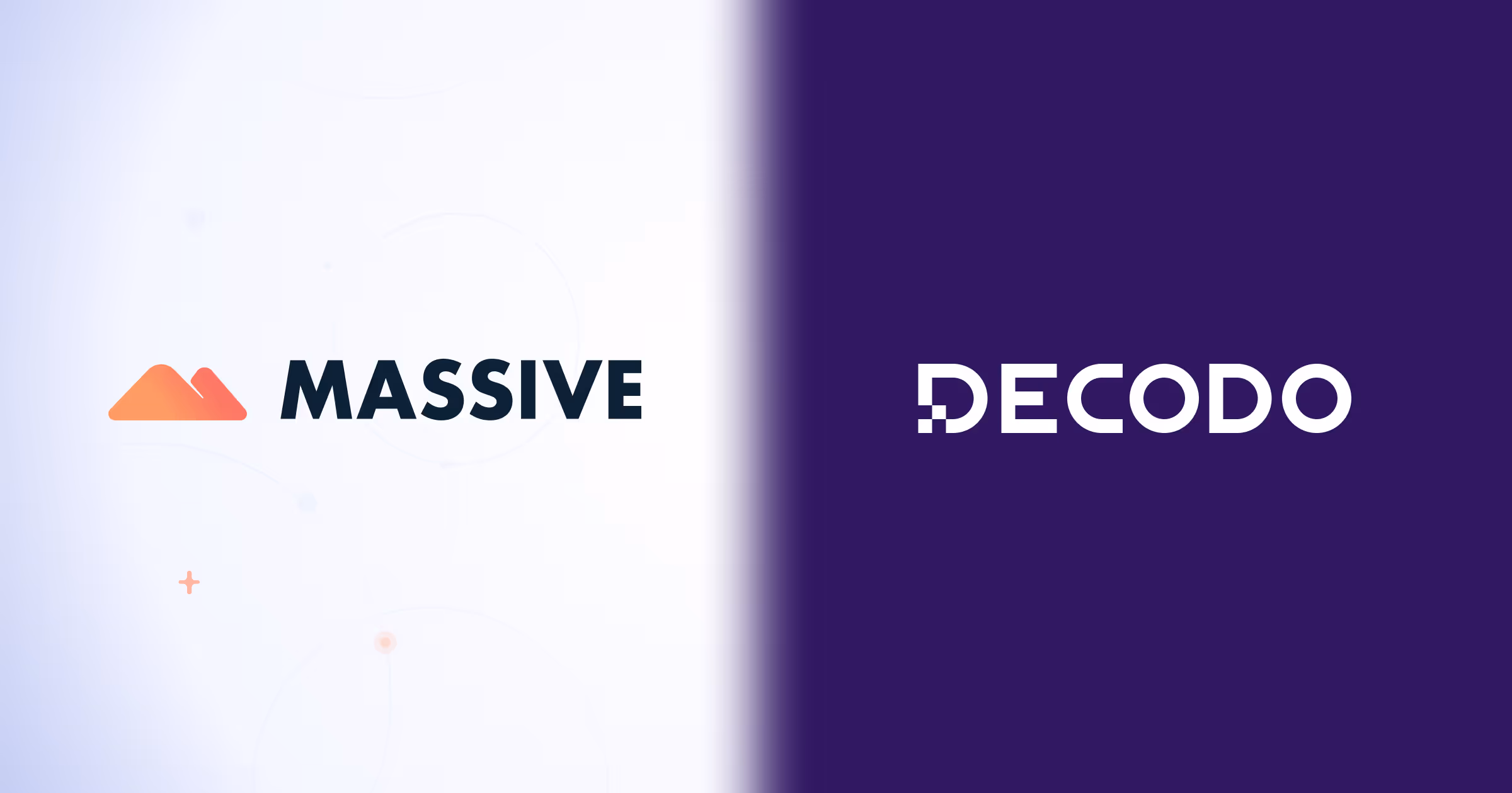 Split-screen comparison of Massive and Decodo logos under the title "Best For Use Cases"