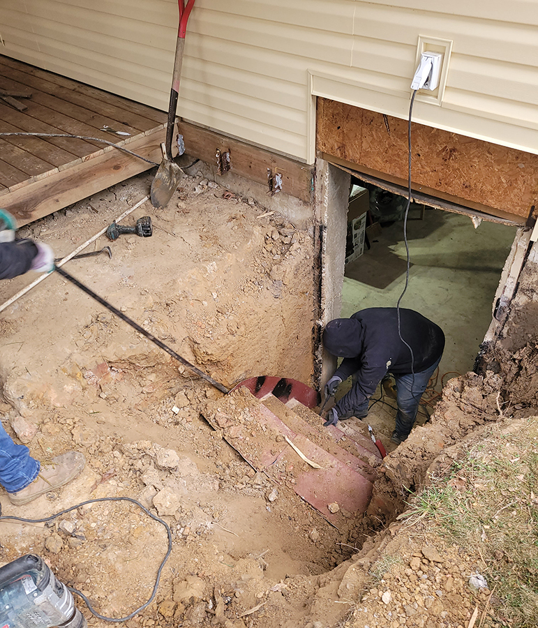 Completed Steelway one piece basement entrance installation