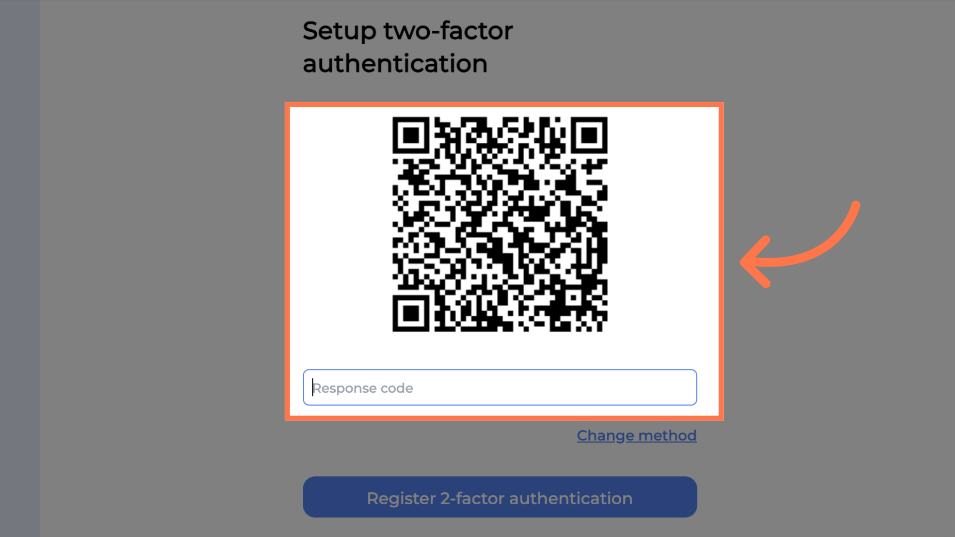 Scan the QR code with a 2FA app