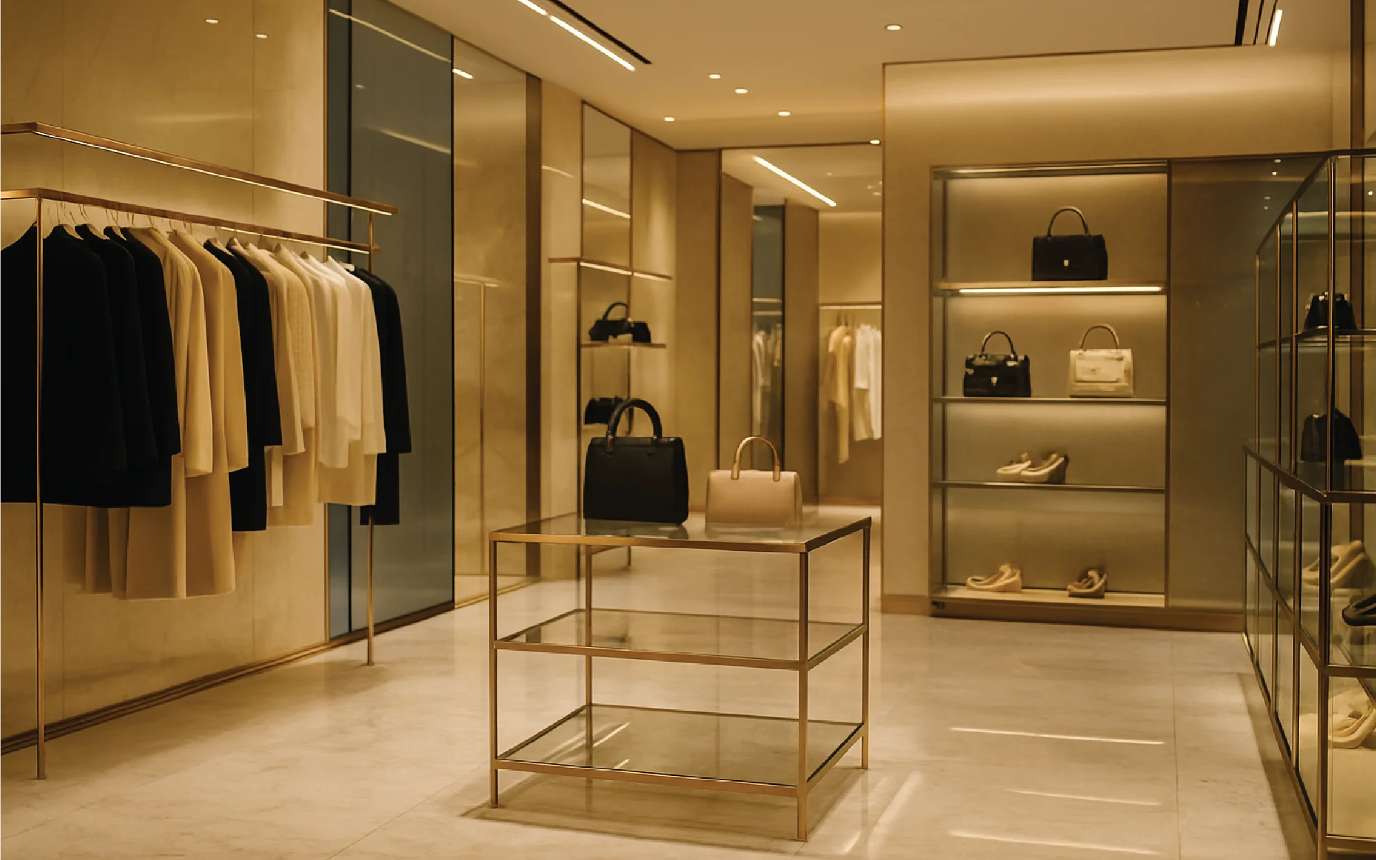 Inside luxury retail store 