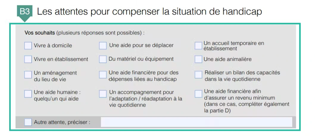 Souhaits et attentes pour compenser la situation de handicap