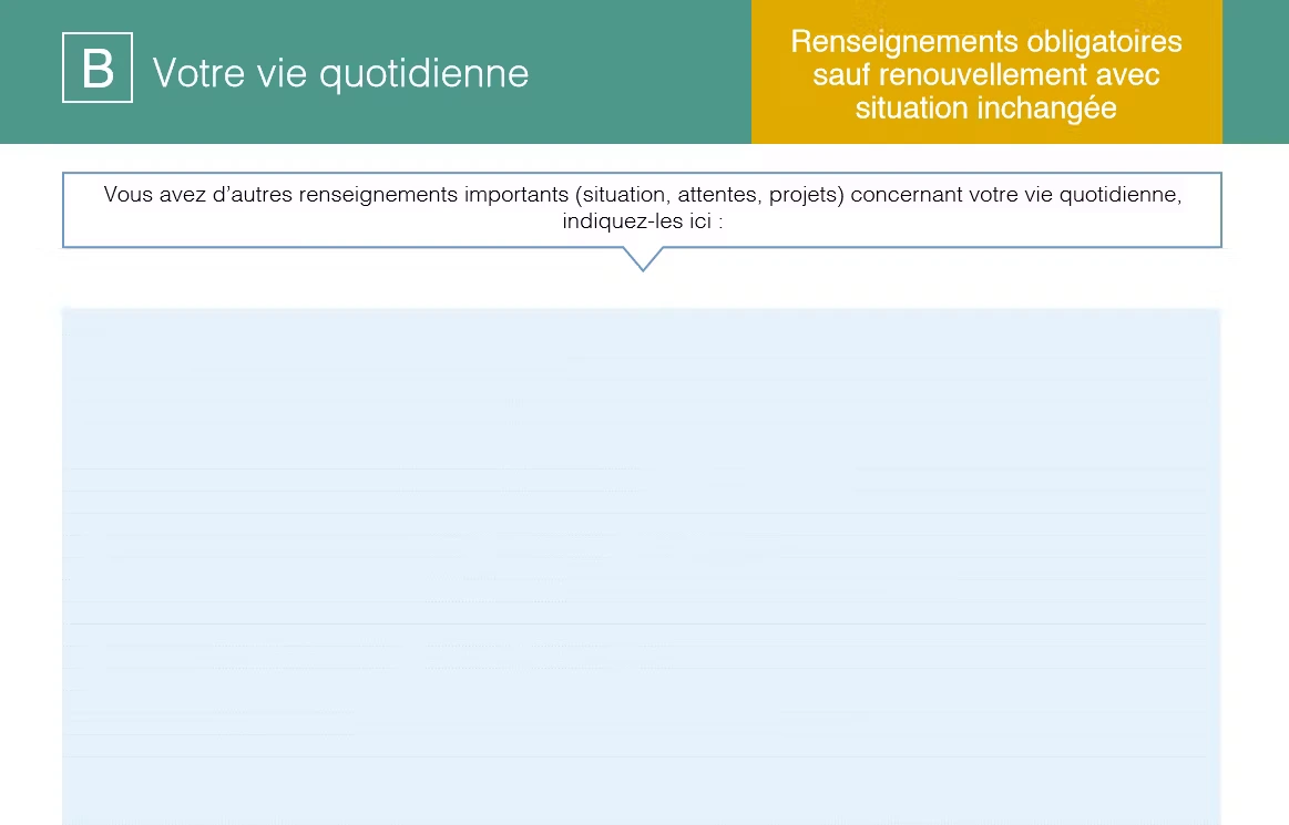 Vie quotidienne : anecdotes de vie, personnalisation de la demande