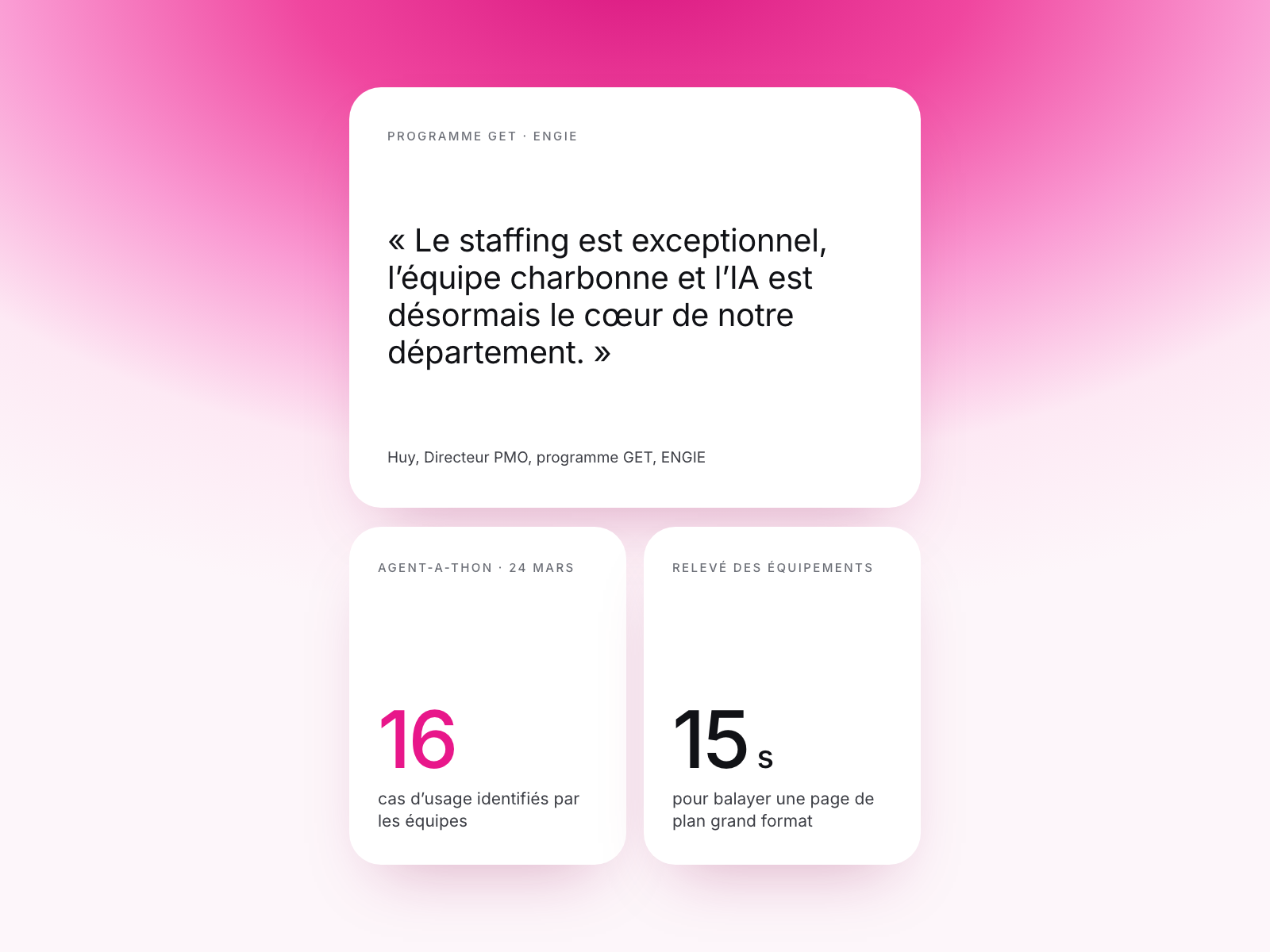 Retour du directeur PMO du programme GET d’ENGIE, avec 16 cas d’usage issus de l’Agent-a-thon