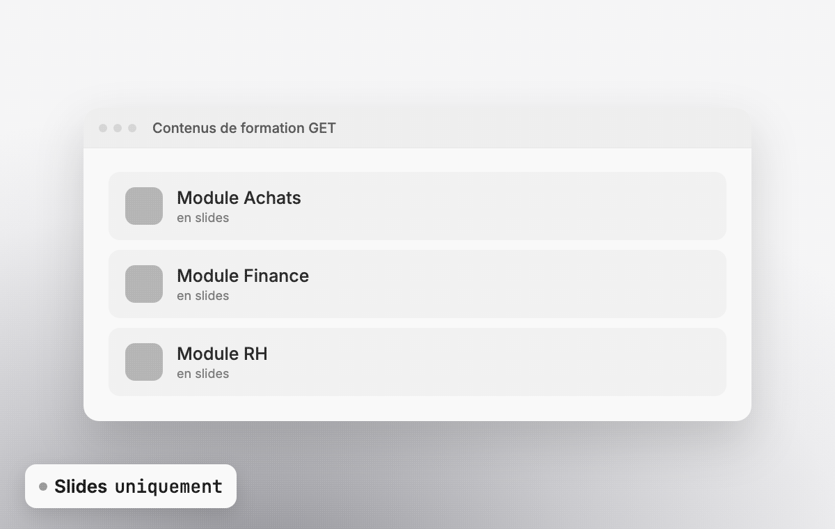 Avant : Des formations qui n’existent qu’en slides