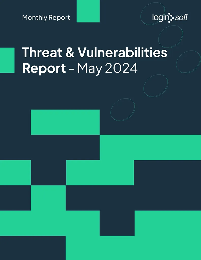 Cover page of the "Threat & Vulnerabilities Report - May 2024" by LogInsoft
