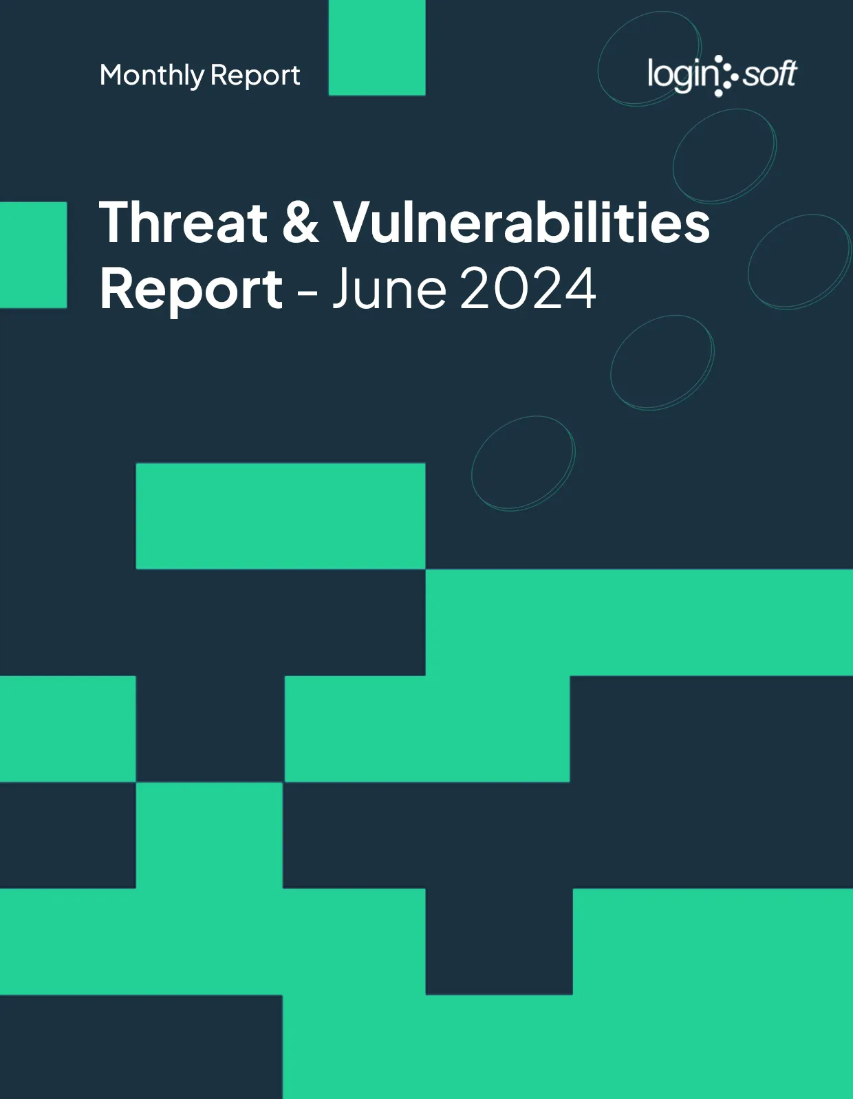 Cover page of the "Threat & Vulnerabilities Report - June 2024" by LogInsoft