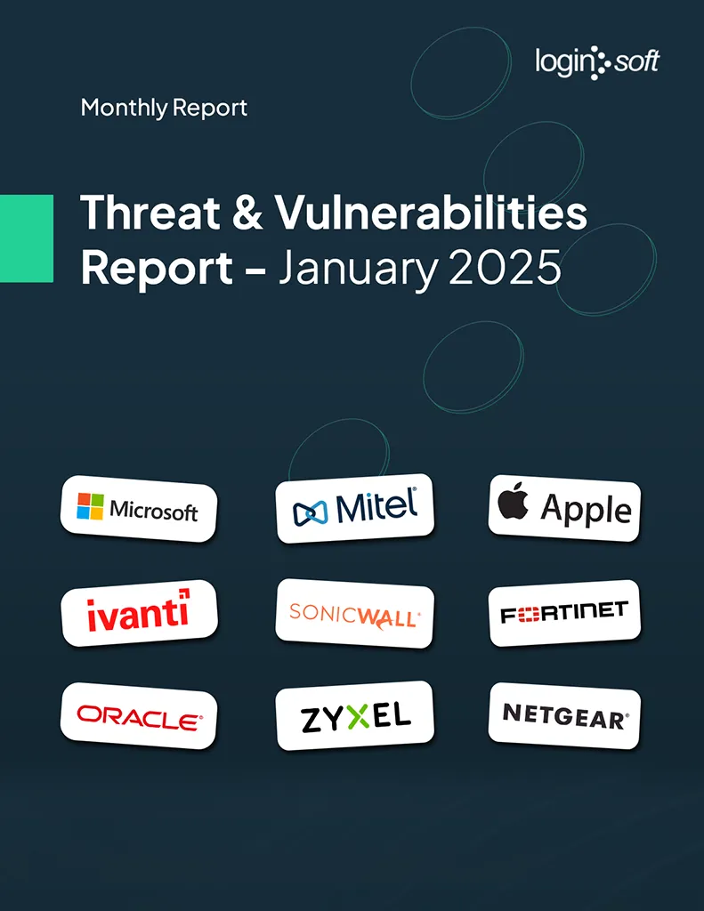 Cover page of the "Threat and Vulnerabilities Report - January" by LogInsoft