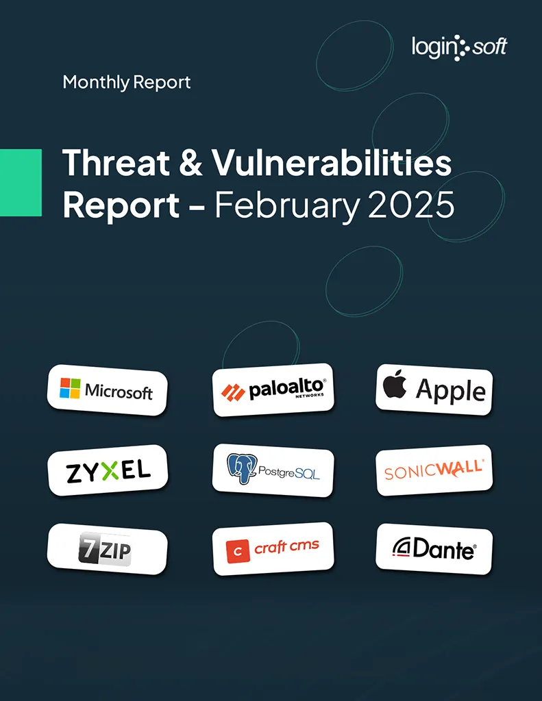 Cover page of the "Threat and Vulnerabilities Report - February " by LogInsoft