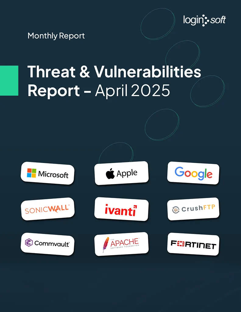 Cover page of the "Threat and Vulnerabilities Report - April" by LogInsoft