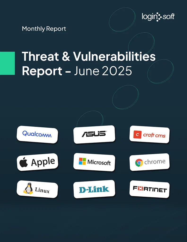 Cover page of the "Threat and Vulnerabilities Report - June" by LogInsoft