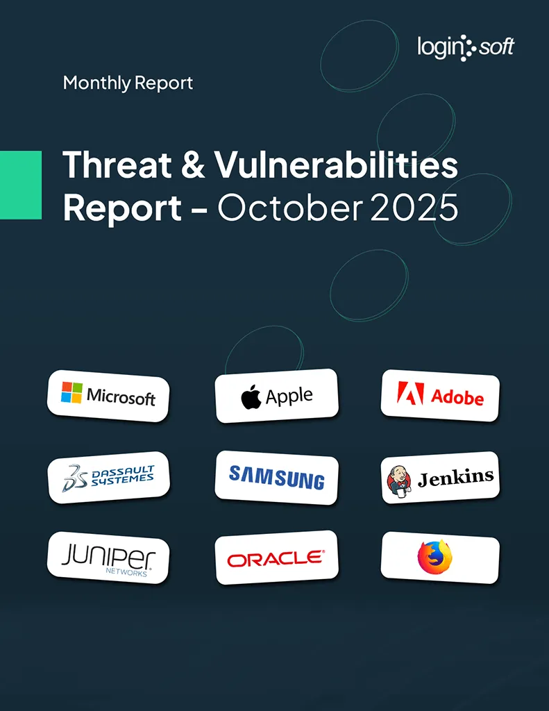 Cover page of the "Threat and Vulnerabilities Report - October" by Loginsoft