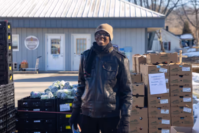 A volunteer at Manchester Adventist Pantry in Clay County, KY.