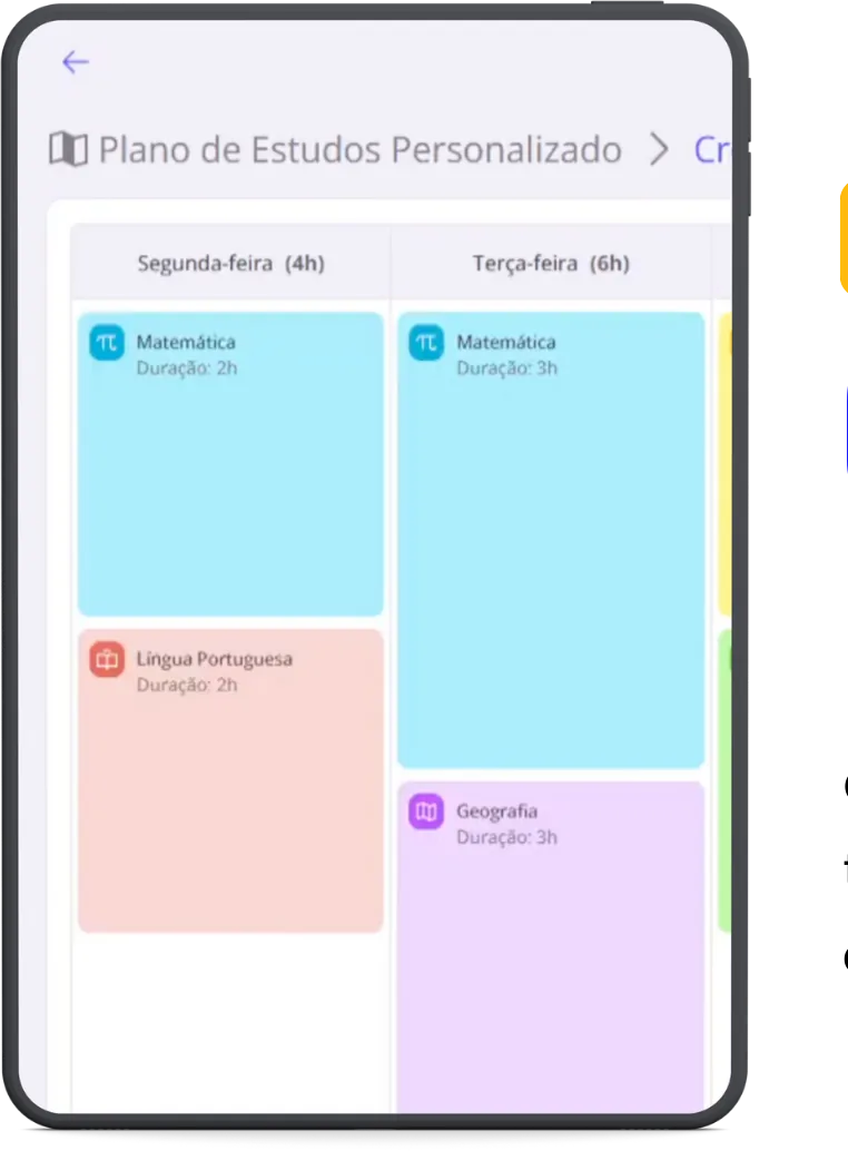 Etapa 3: CRONOGRAMA PERSONALIZADO na plataforma da Filadd