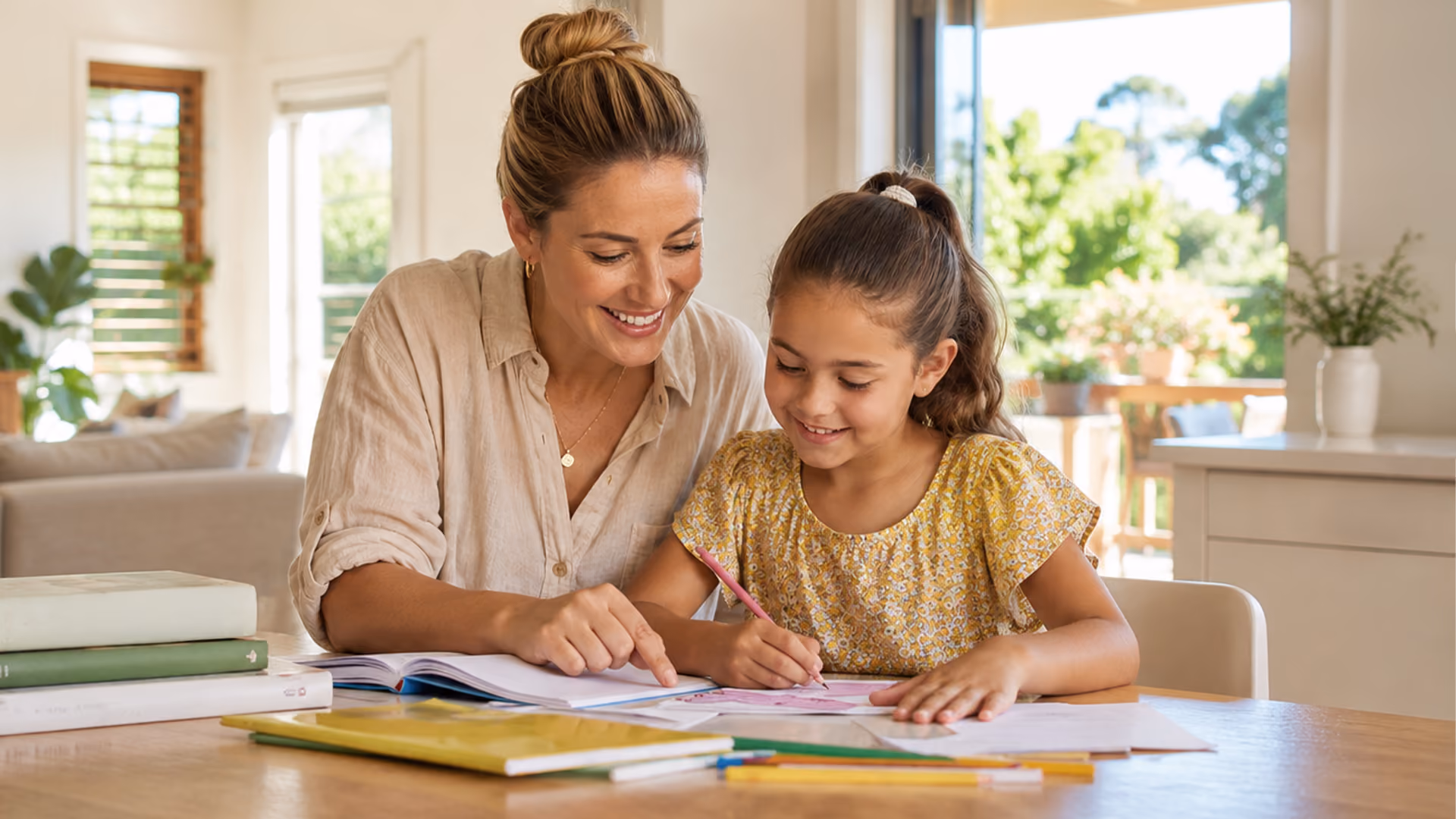 Parent supporting their child at home after separation.