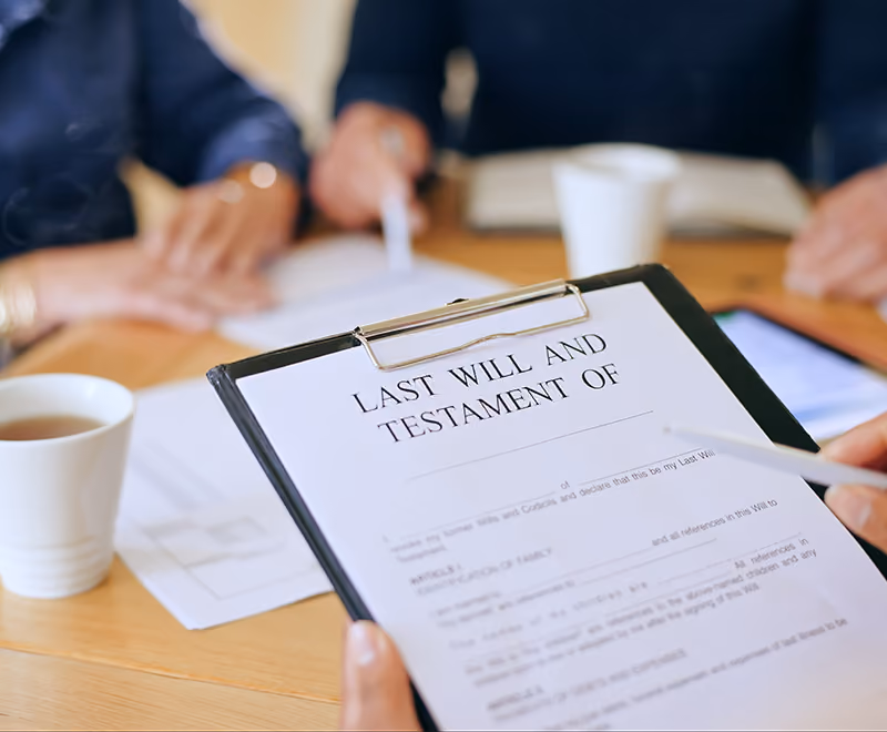 Person reviewing a Will and estate planning documents after separation