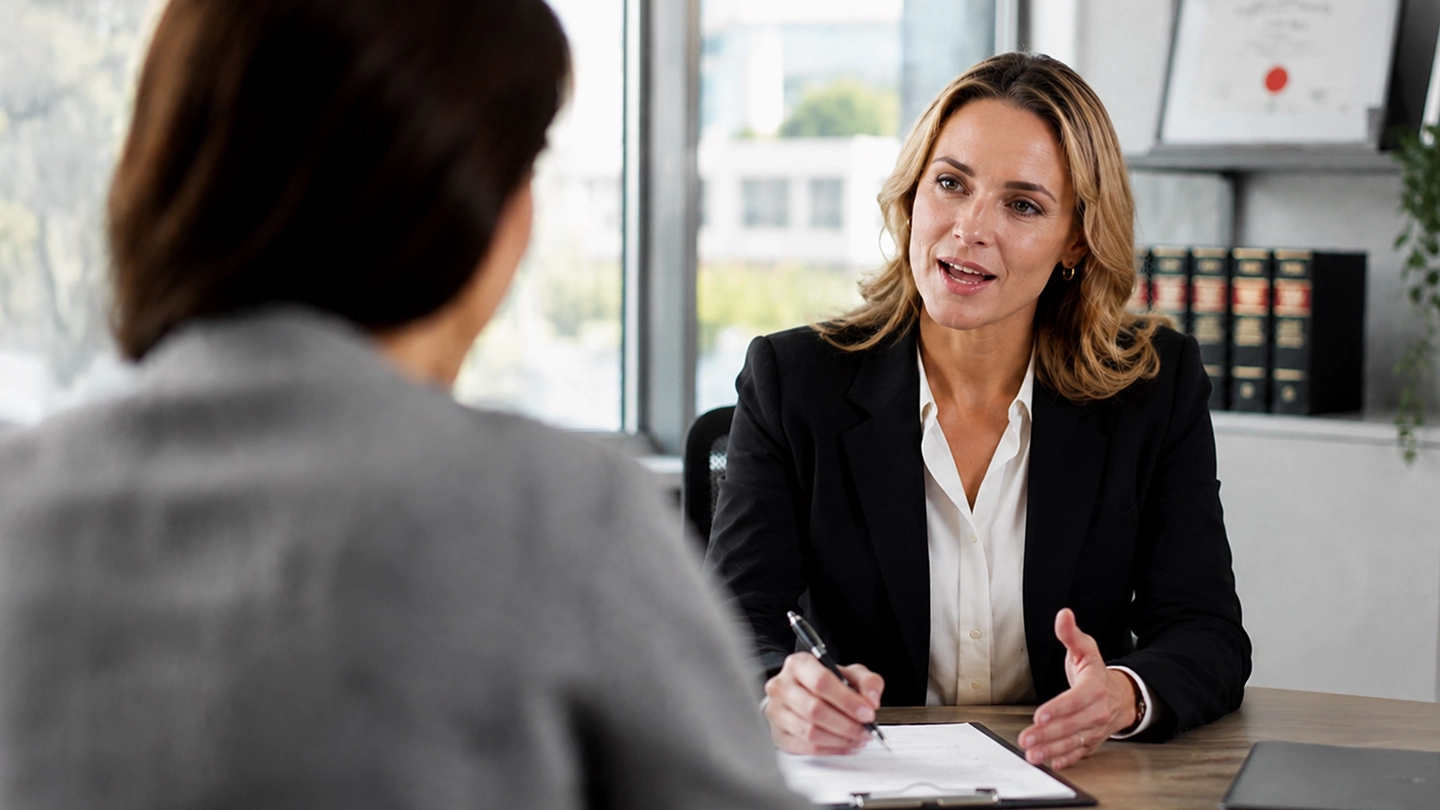 Family lawyer providing supportive legal guidance during separation.