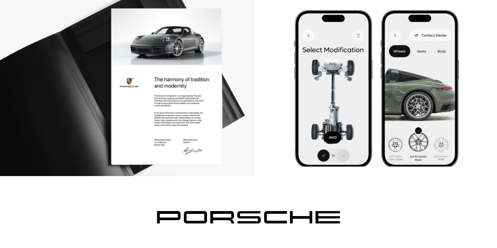 We redesigned the online configurator for Porsche, enhancing the user experience by implementing an intuitive interface