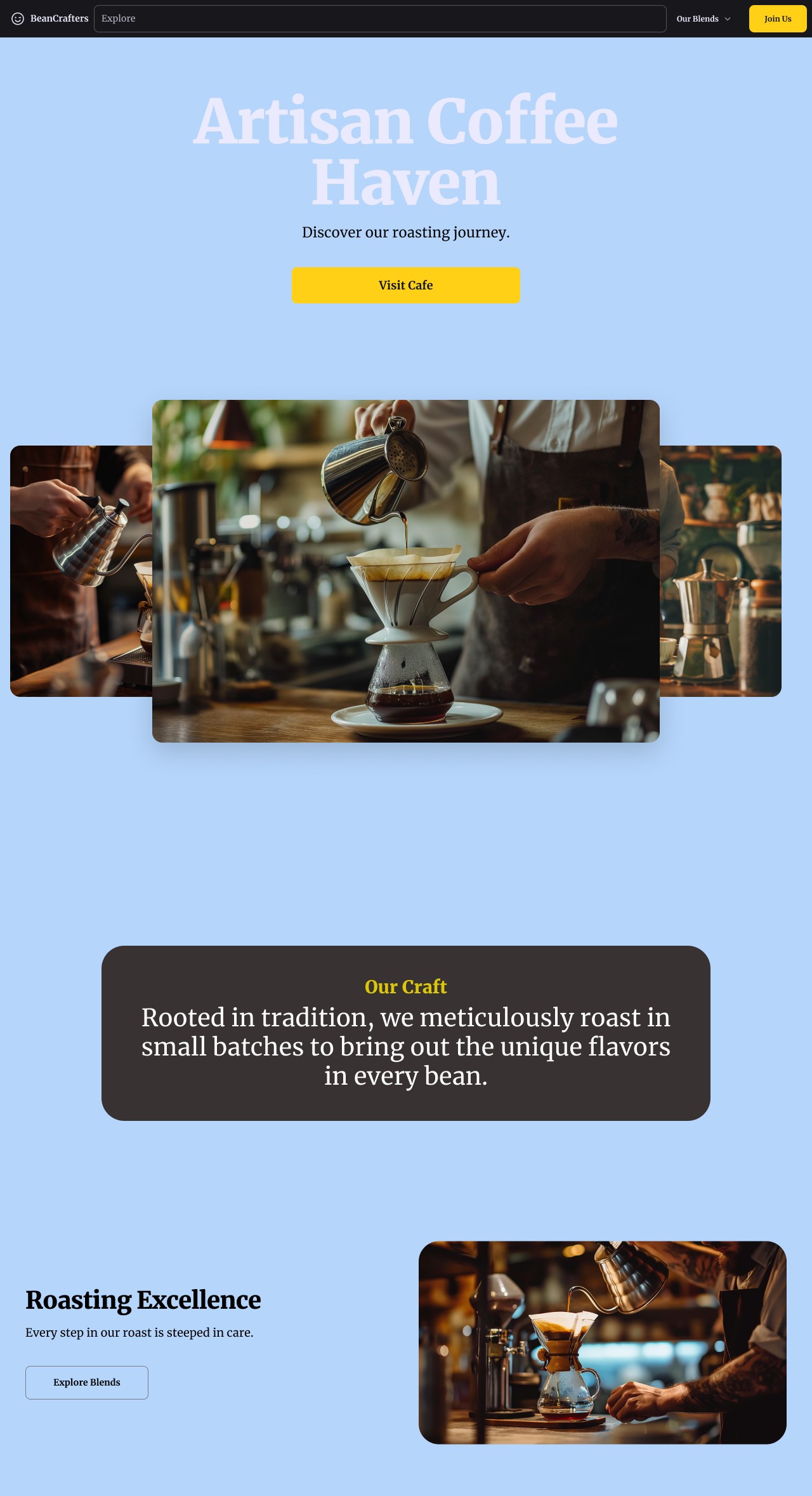 café Landing Page