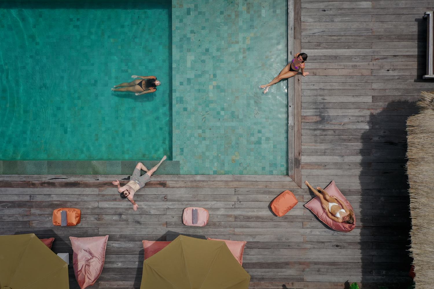 the pool from above