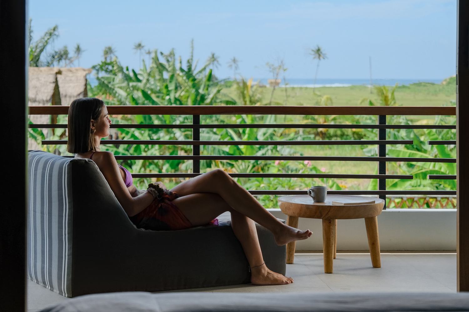 the daybed on the balcony